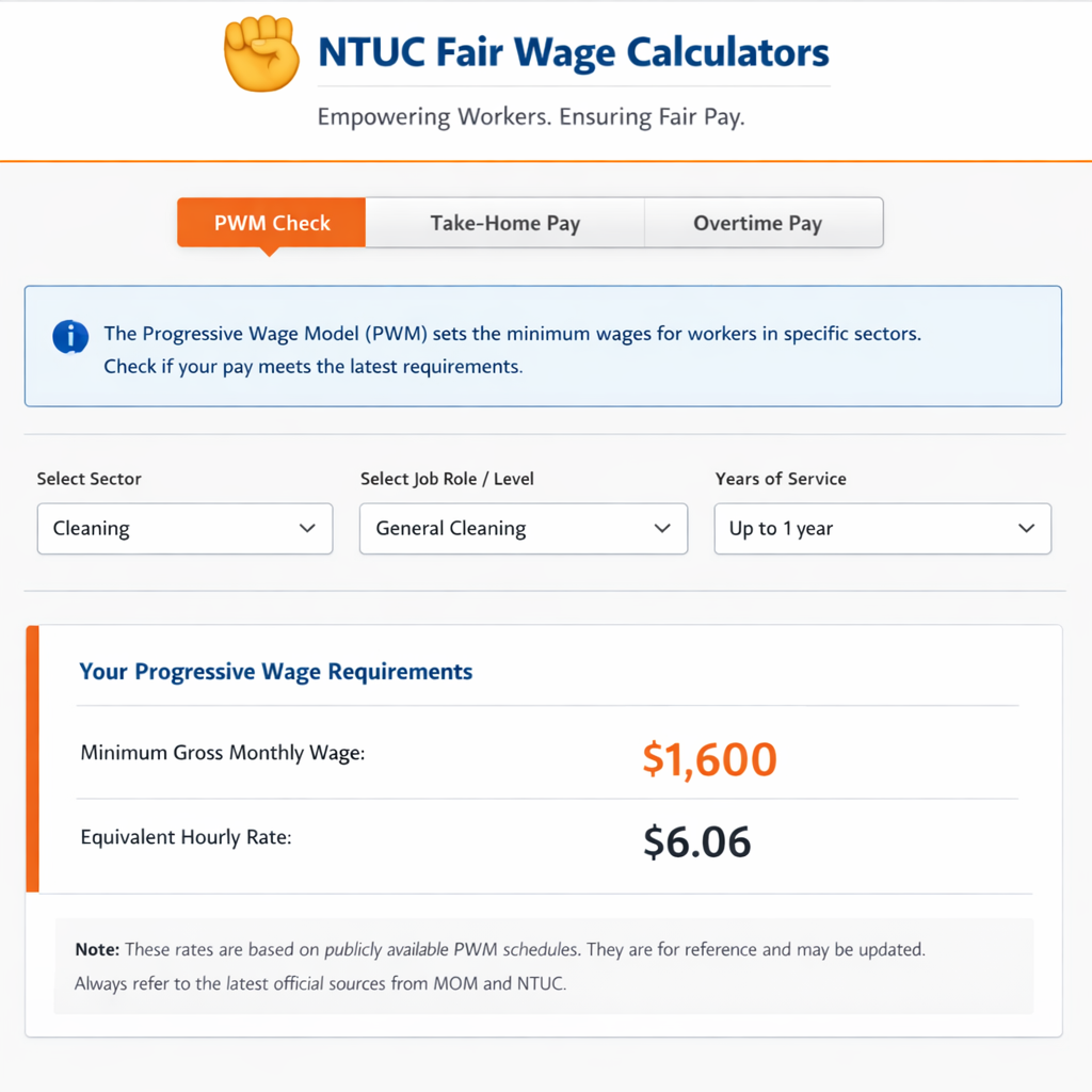 NTUC Fair Wage Calculators